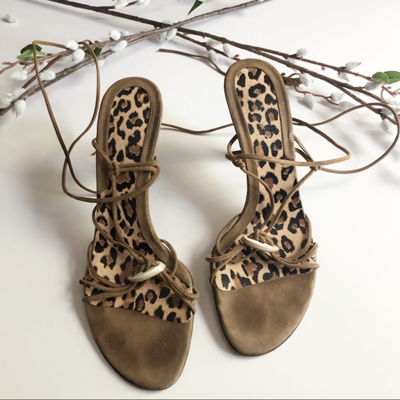 Dolce & Gabbana Shoes - Dolce & Gabbana Brown Suede Leather Tie Up Sandals